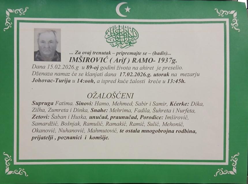 Im&scaron;irović  (Arif) Ramo 