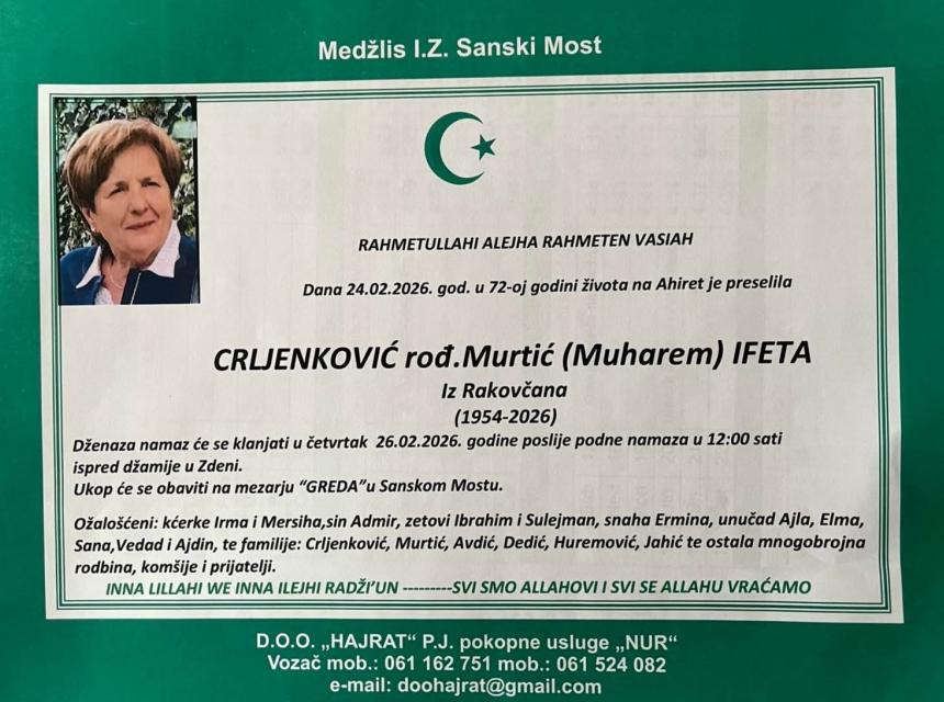 Crljenković rođ. Murtić (Muharem) Ifeta