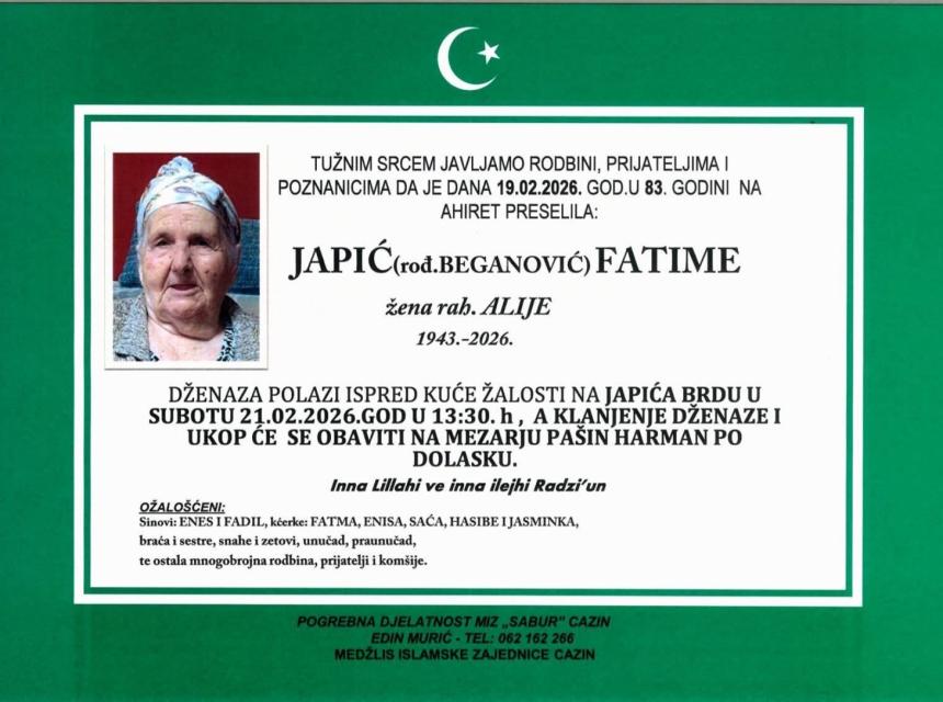Japić (rođ. Beganović) Fatime