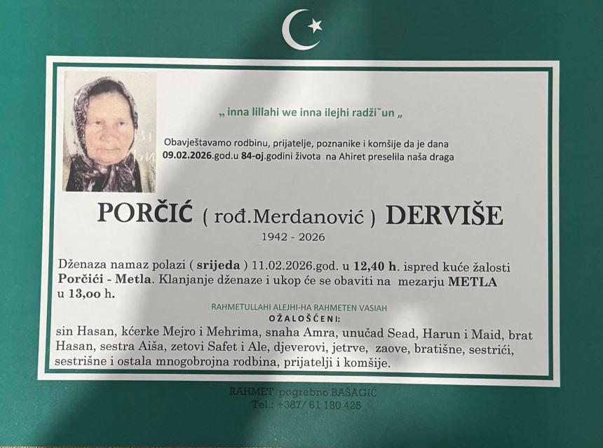 Porčić (rođ. Merdanović) Dervi&scaron;e