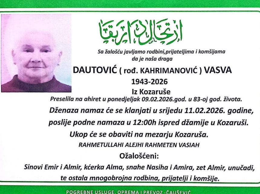 Dautović (rođ. Kahrimanović) Vasva