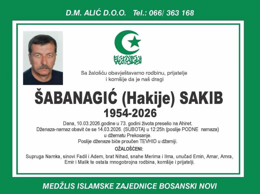 &Scaron;abanagić (Hakije) Sakib