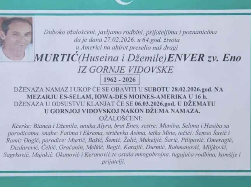 Murtić (Huseina i Džemile) Enver zv. Eno