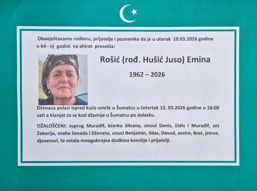 Ro&scaron;ić (rođ. Hu&scaron;ić Juso) Emina