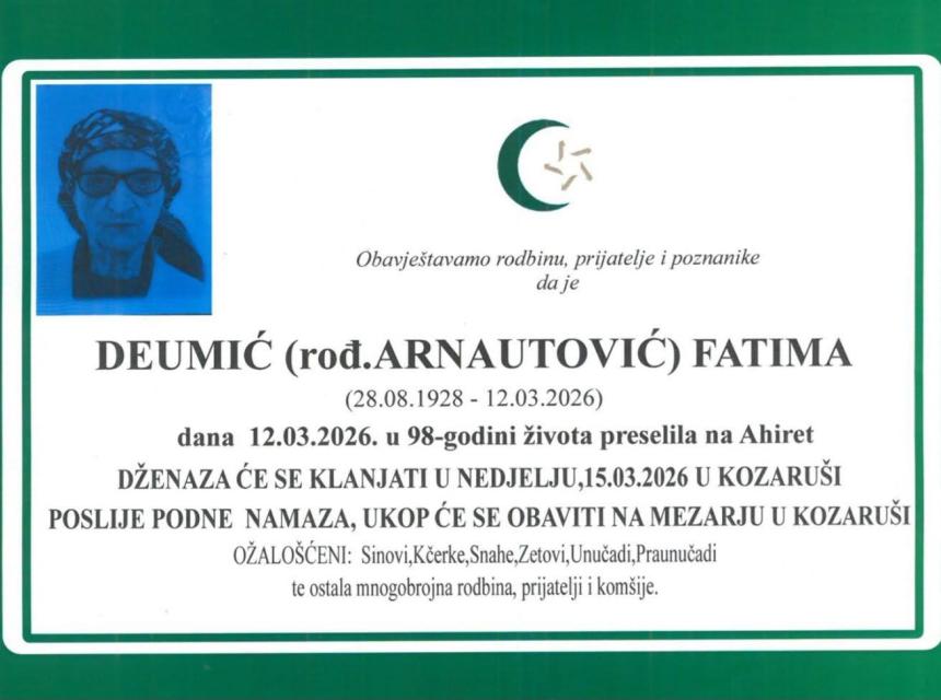 Deumić (rođ. Arnautović) Fatima