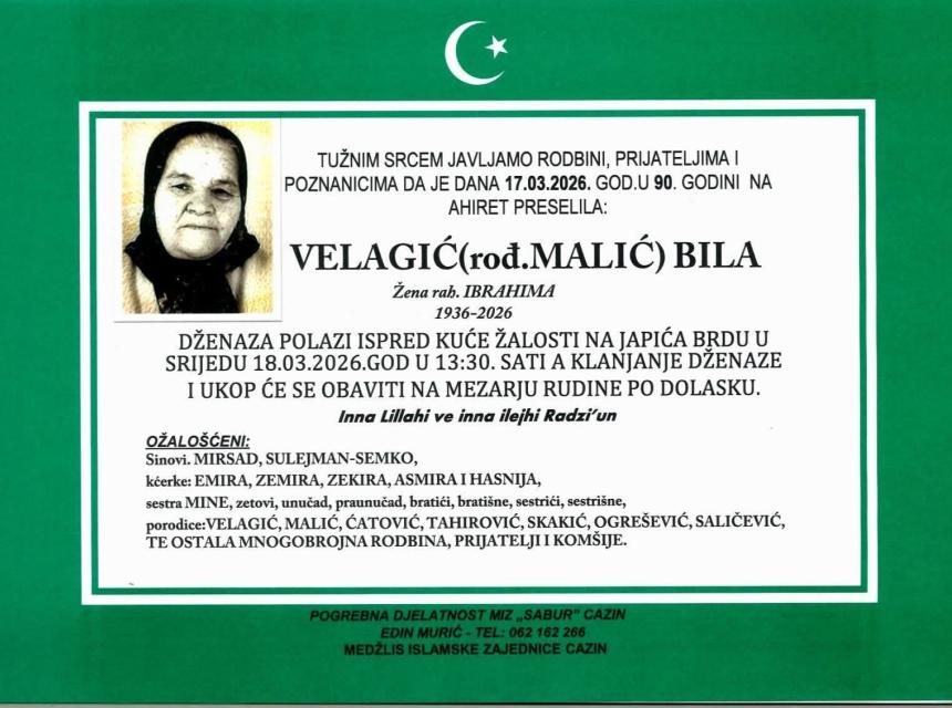 Velagić (rođ. Malić) Bila