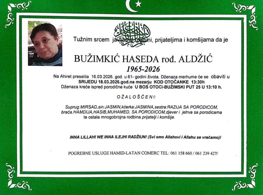 Bužimkić Haseda, rođ. Aldžić