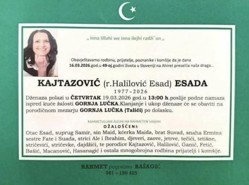 Kajtazović (rođ. Halilović Esad) Esada