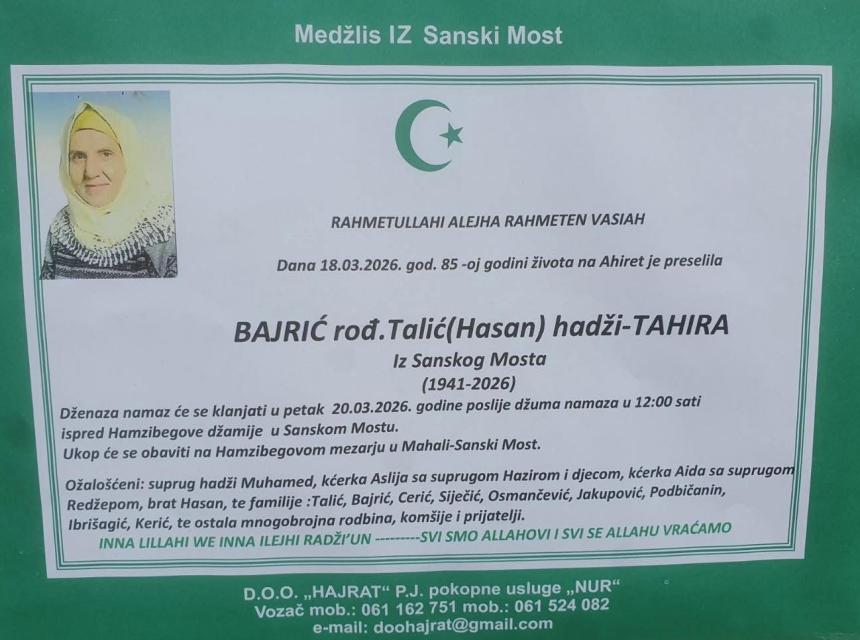 Bajrić, rođ. Talić (Hasan) hadži -Tahira