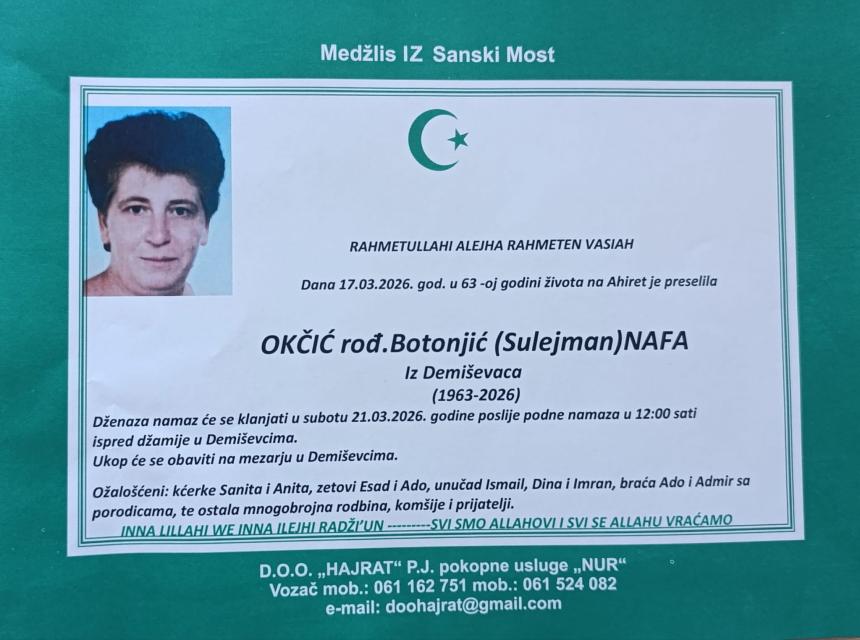 Okčić, rođ. Botonjić (Sulejman) Nafa
