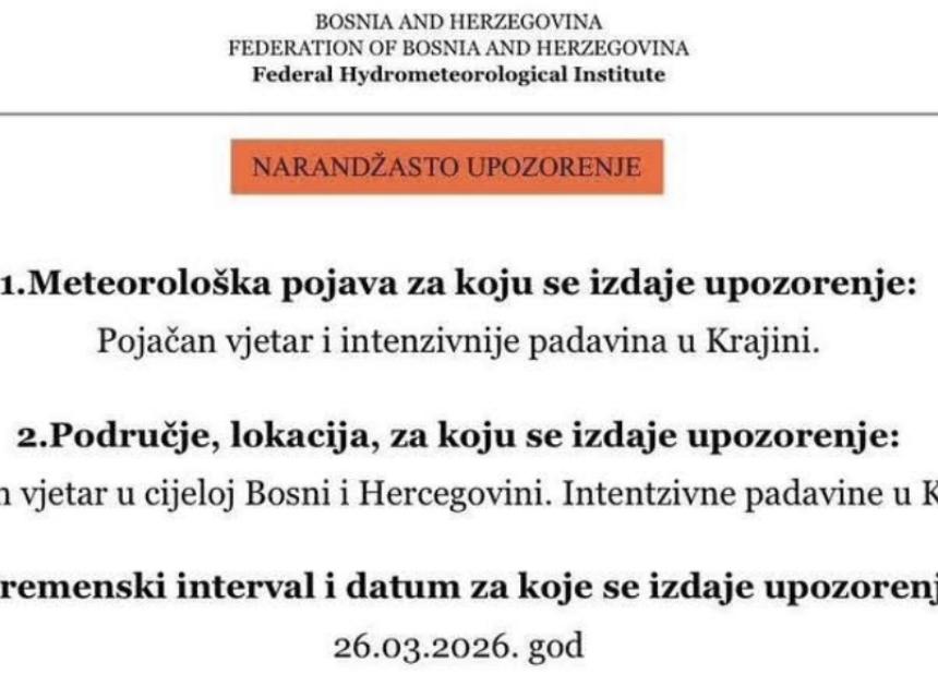 Narandzasto upozorenje