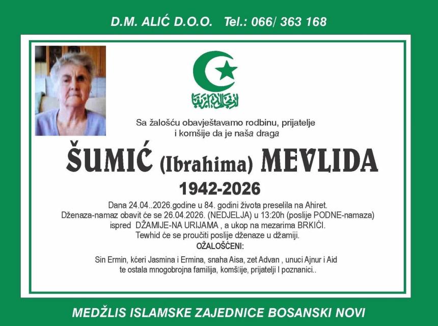 &Scaron;umić (Ibrahima) Mevlida