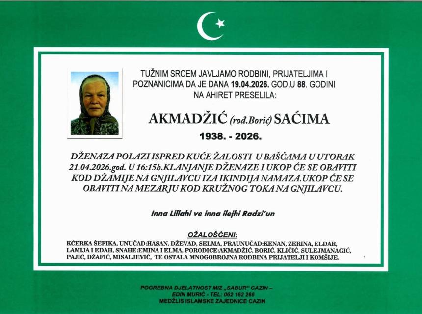 Akmadžić (rođ. Borić) Saćima