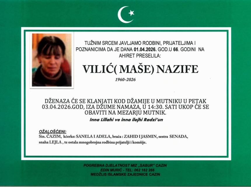 Vilić (Ma&scaron;e) Nazife