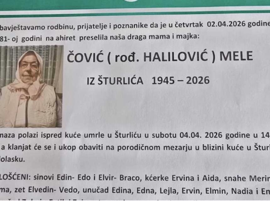 Čović (rođ. Halilović) Mele