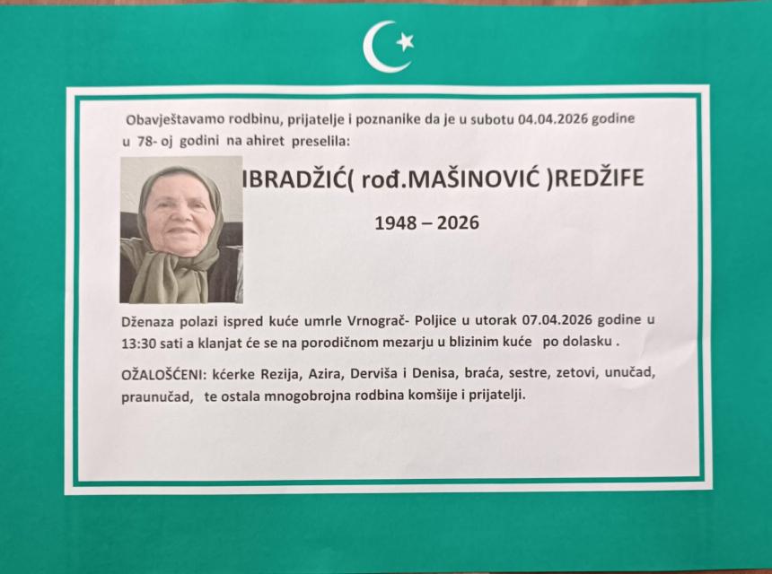 Ibradžić (rođ. Ma&scaron;inović) Redžife