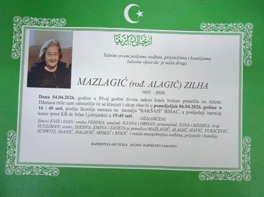 Mazlagić (rođ. Alagić) Zilha