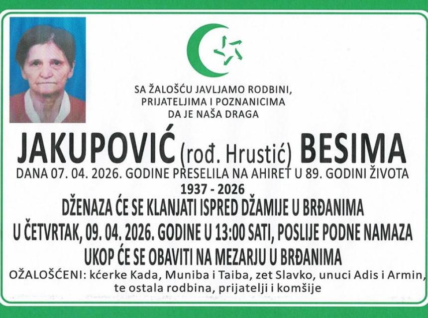Jakupović (rođ. Hrustić) Besima