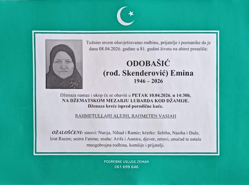 Odoba&scaron;ić (rođ. Skenderović) Emina