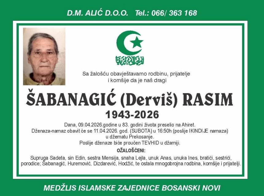 &Scaron;abanagić (Dervi&scaron;) Rasim