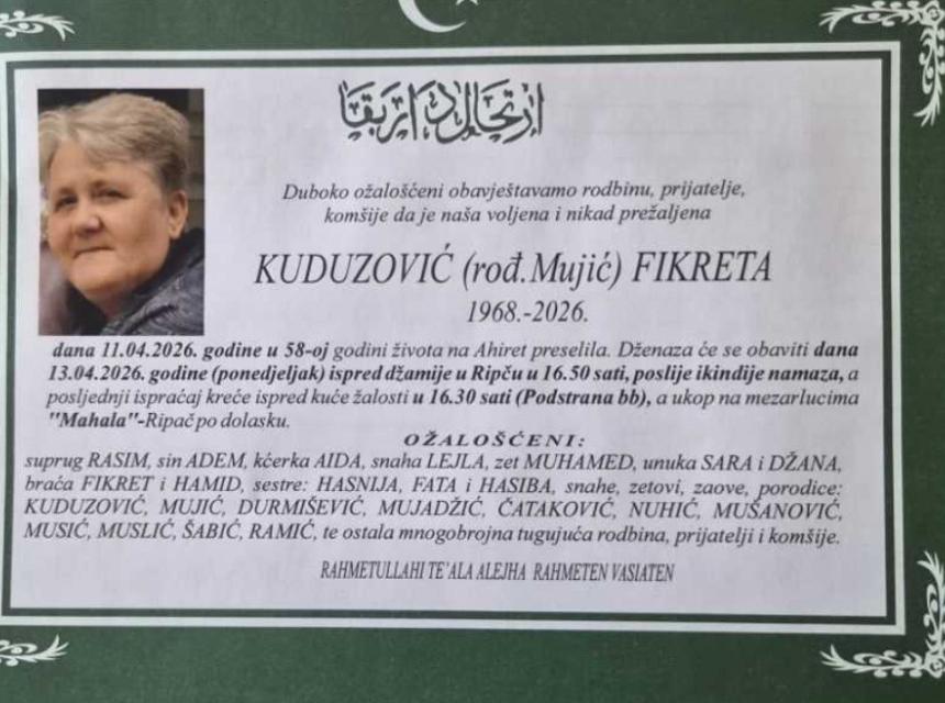 Kuduzović (rođ. Mujić) Fikreta