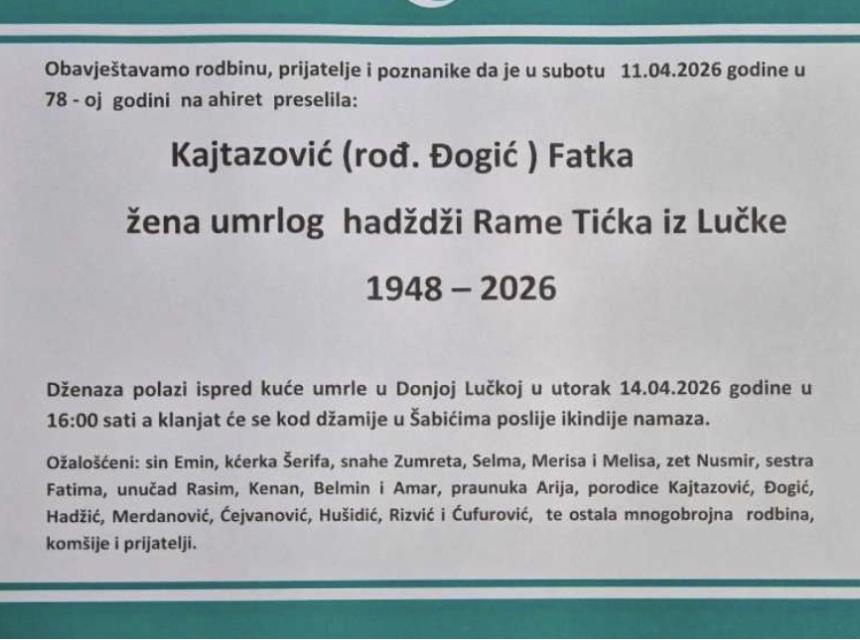 Kajtazović (rođ. Đogić) Fatka