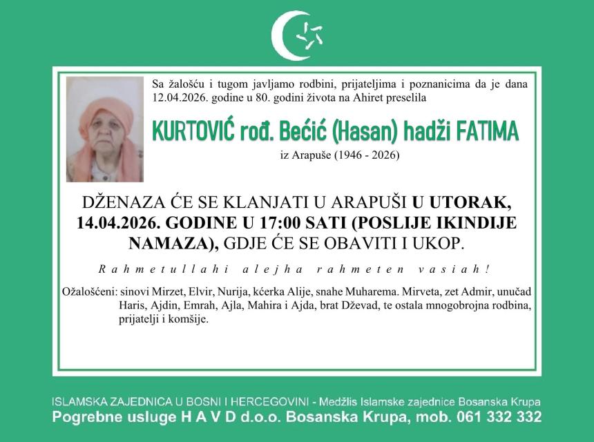 Kurtović, rođ. Bečić (Hasan), hadži Fatima