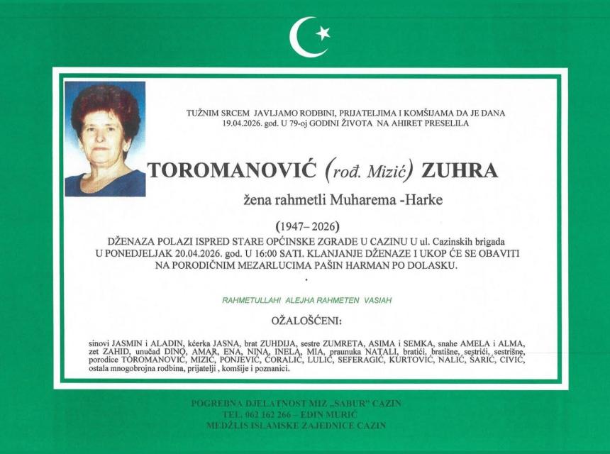 Toromanović (rođ. Mizić) Zuhra