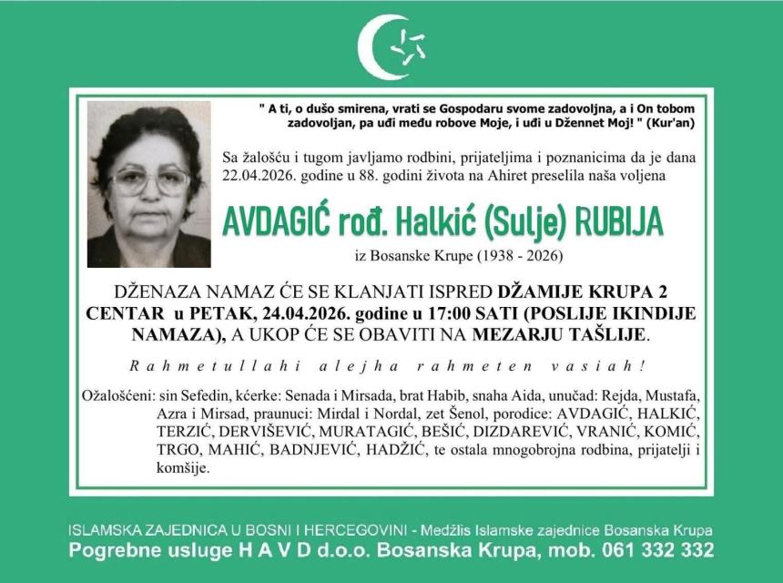 Avdagić, rođ. Halkić (Sulje), Rubijao