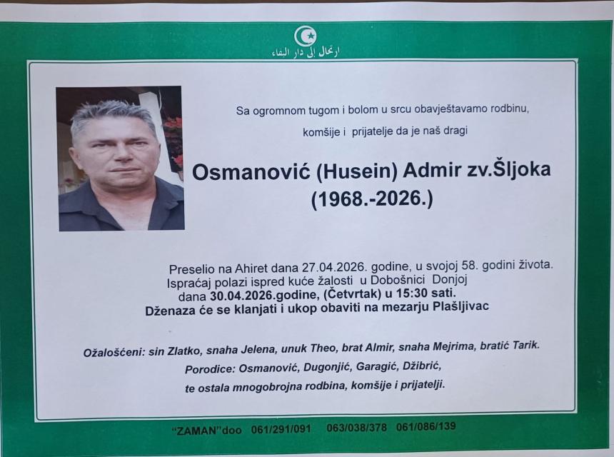 Osmanović (Husein) Admir zv. &Scaron;ijoka
