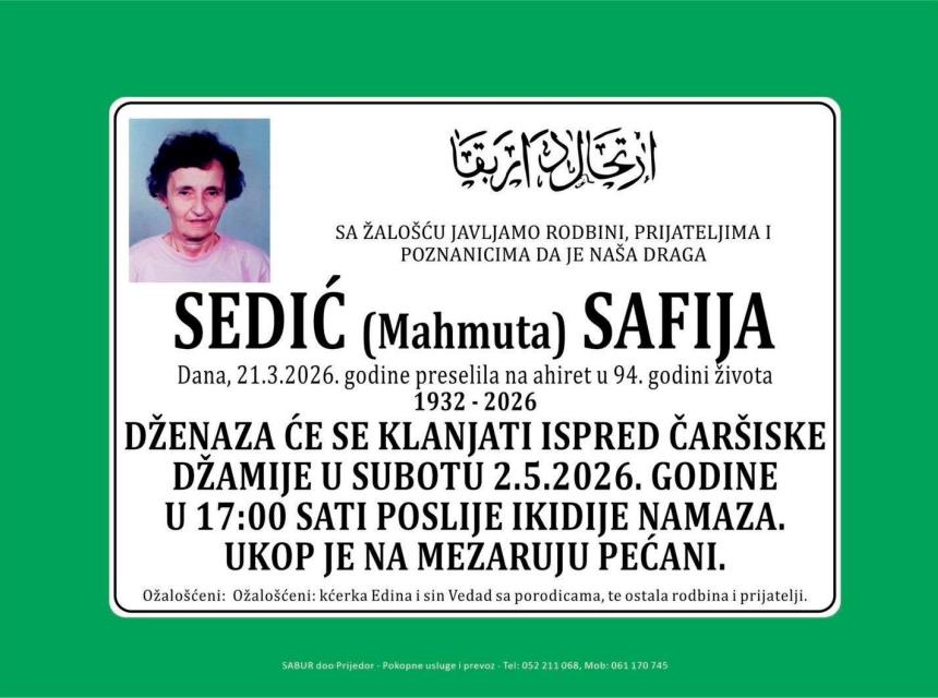 Sedić (Mahmuta) Safija