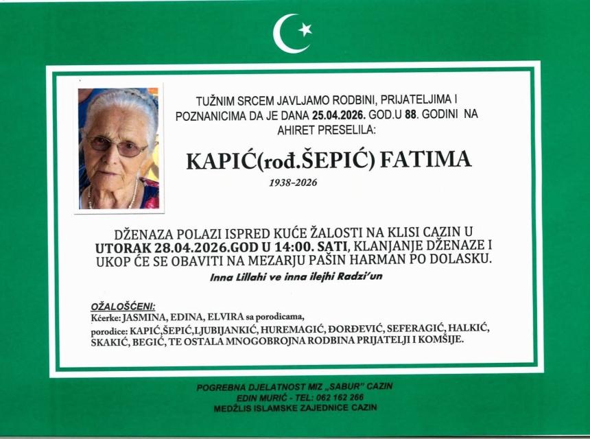 Kapić (rođ. &Scaron;epić) Fatima