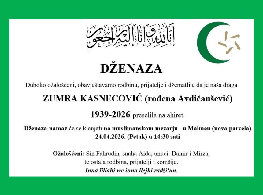 Zumra Kasnecović (rođena Avdičau&scaron;ević)
