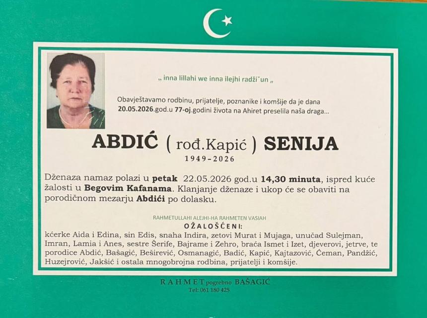 Abdić (rođ. Kapić) Senija