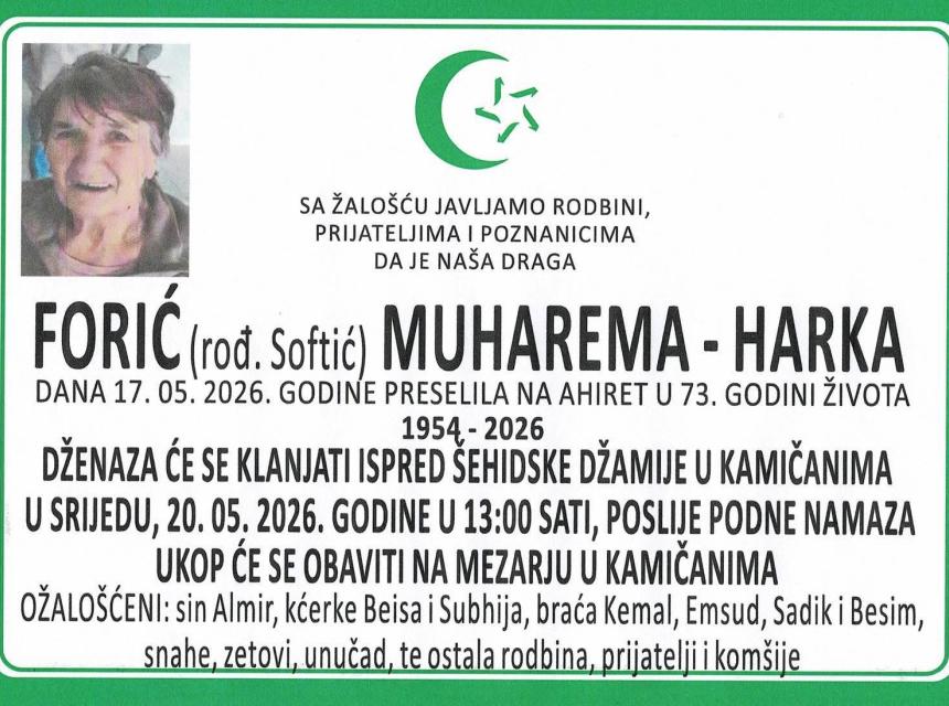 Forić (rođ. Softić) Muharema &ndash; Harka