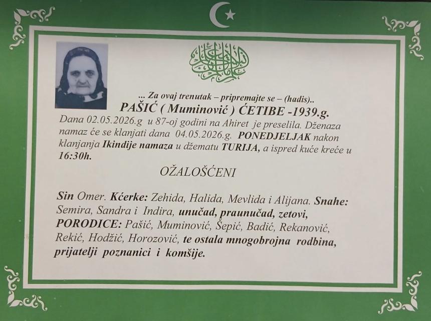 Pa&scaron;ić (Muminović) Ćetibe 