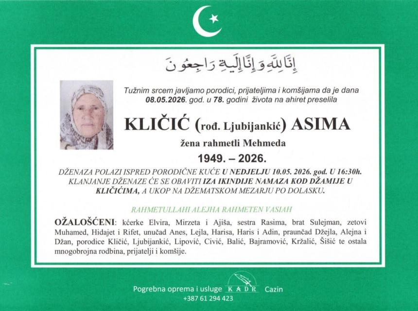 Kličić (rođ. Ljubijankić) Asima