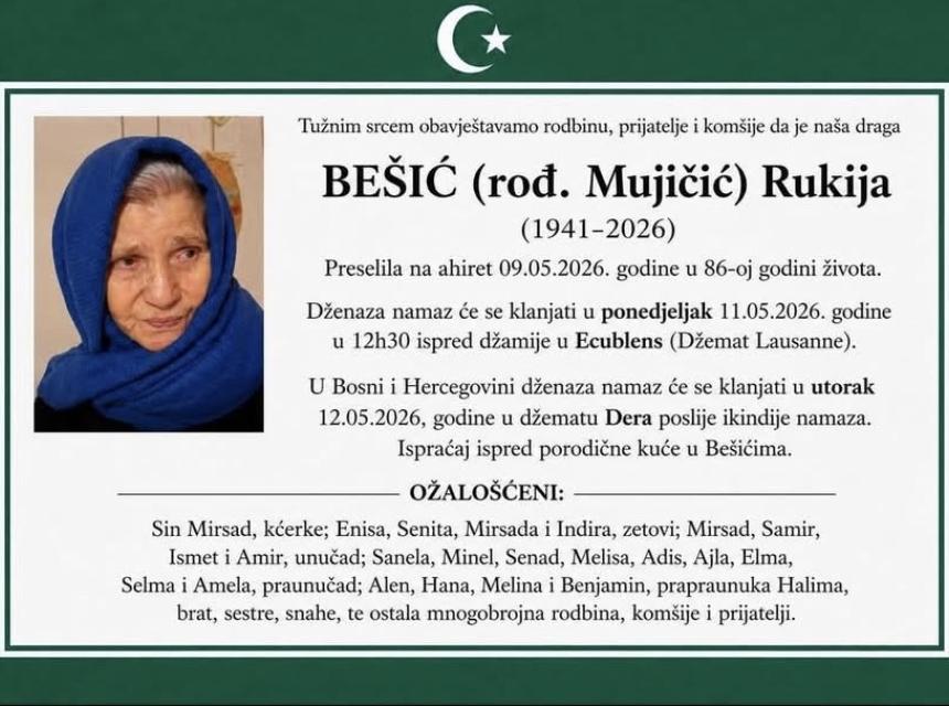 Be&scaron;ić (rođ. Mujičić) Rukija