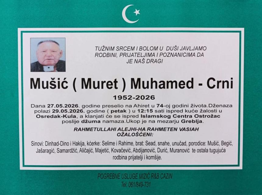 Mu&scaron;ić (Muret) Muhamed &ndash; Crni