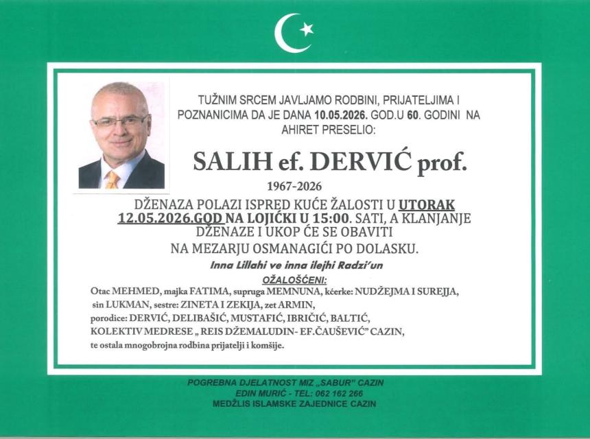 Salih ef. Dervić, prof.