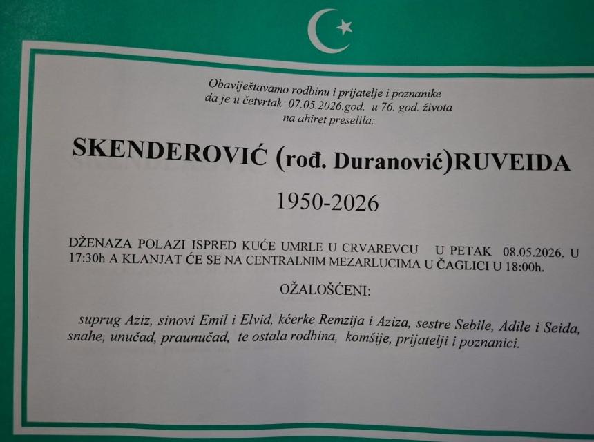Skenderović (rođ. Đuranović) Ruveida