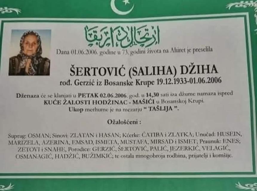 &Scaron;ertović (Saliha) Džiha