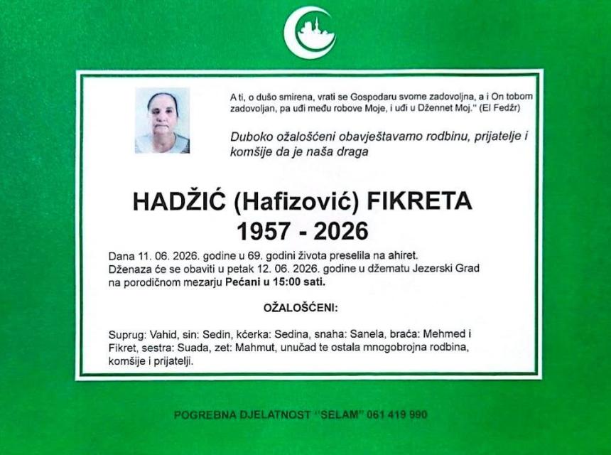 Hadžić (Hafizović) Fikreta