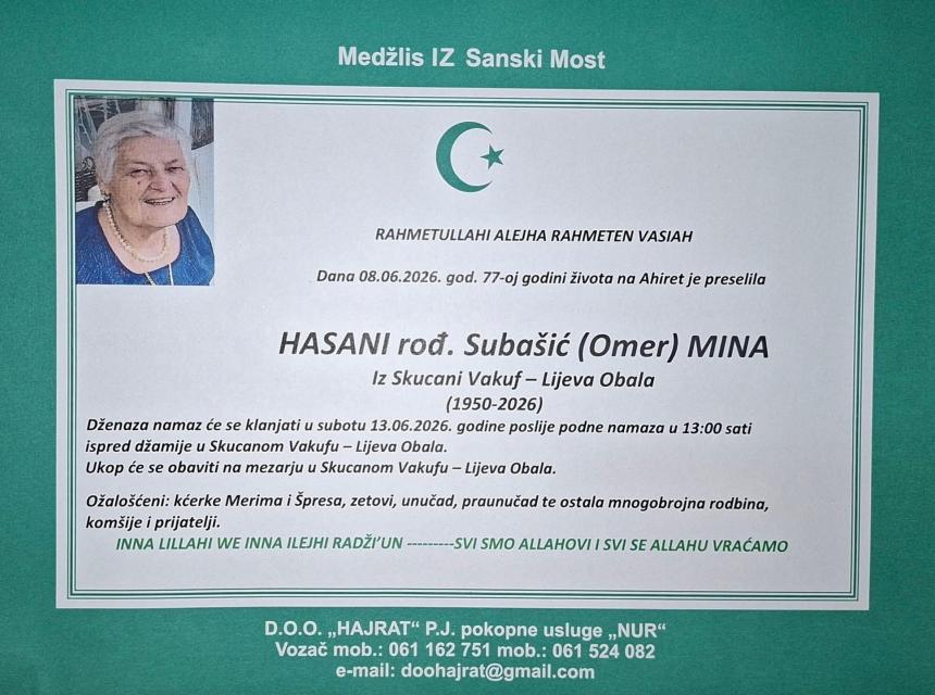 Hasani rođ. Suba&scaron;ić (Omer) Mina