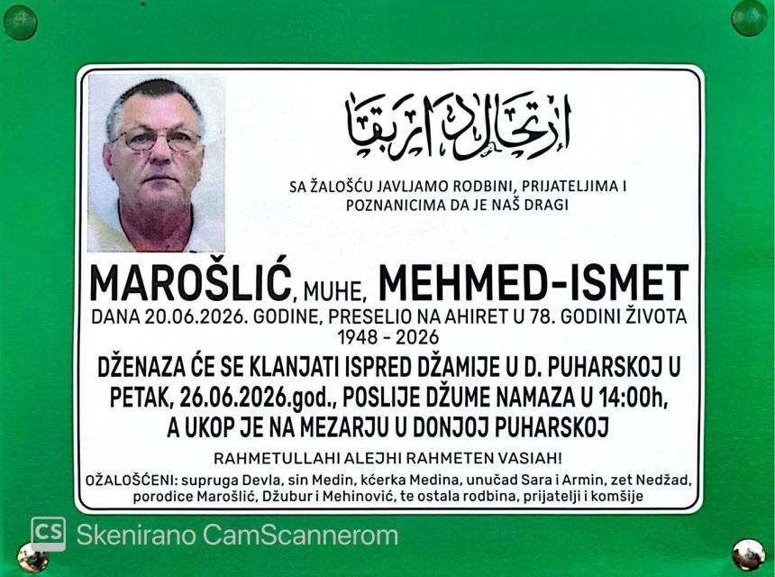 Maro&scaron;lić, Muhe, Mehmed-Ismet