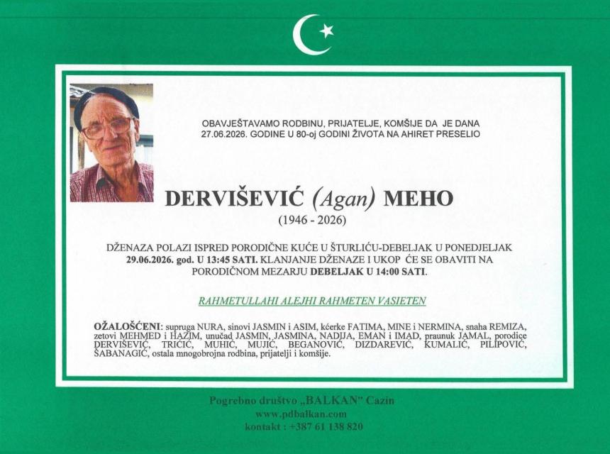 Dervi&scaron;ević (Agan) Meho