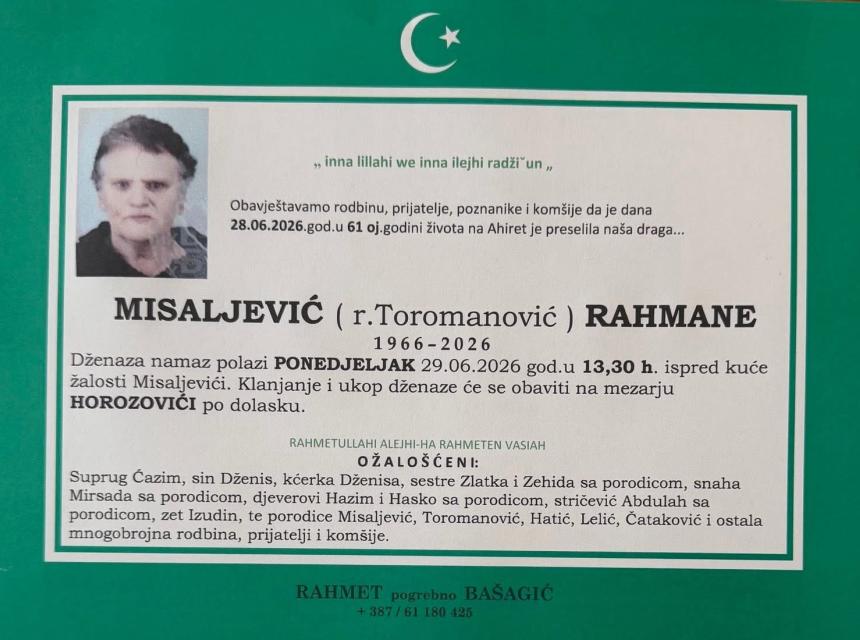 Misaljević (rođb. Toromanović) Rahmane