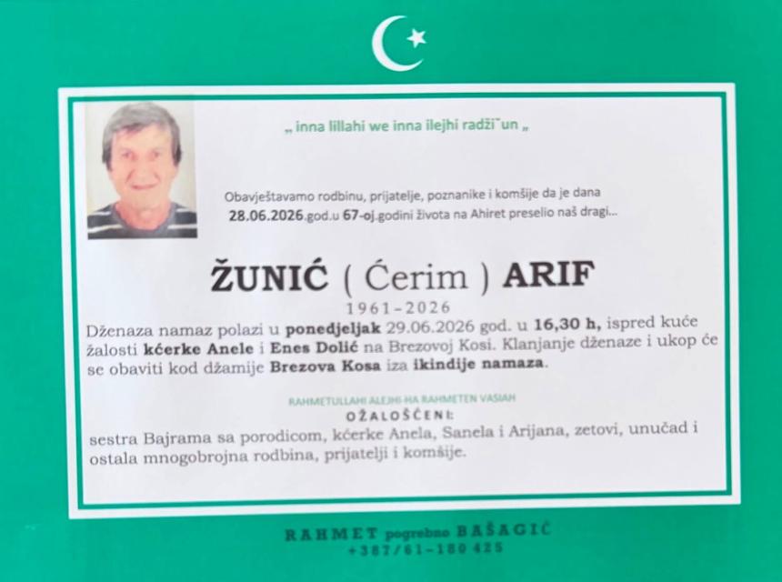 Žunić (Ćerim) Arif