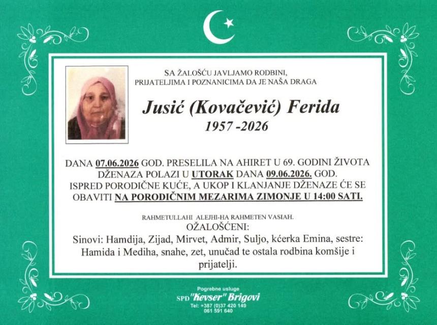 Jusić (Kovačević) Ferida