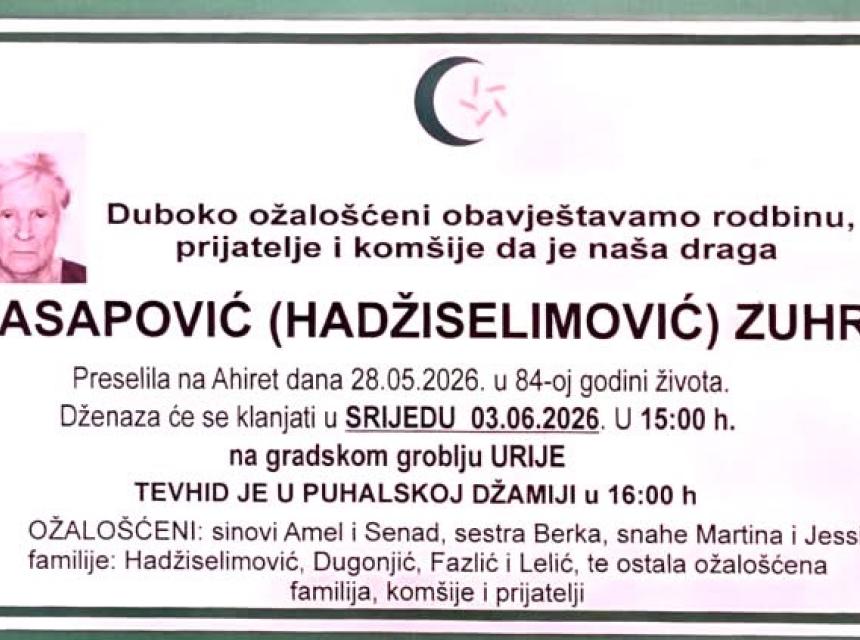 Kasapović (Hadžiselimović) Zuhra